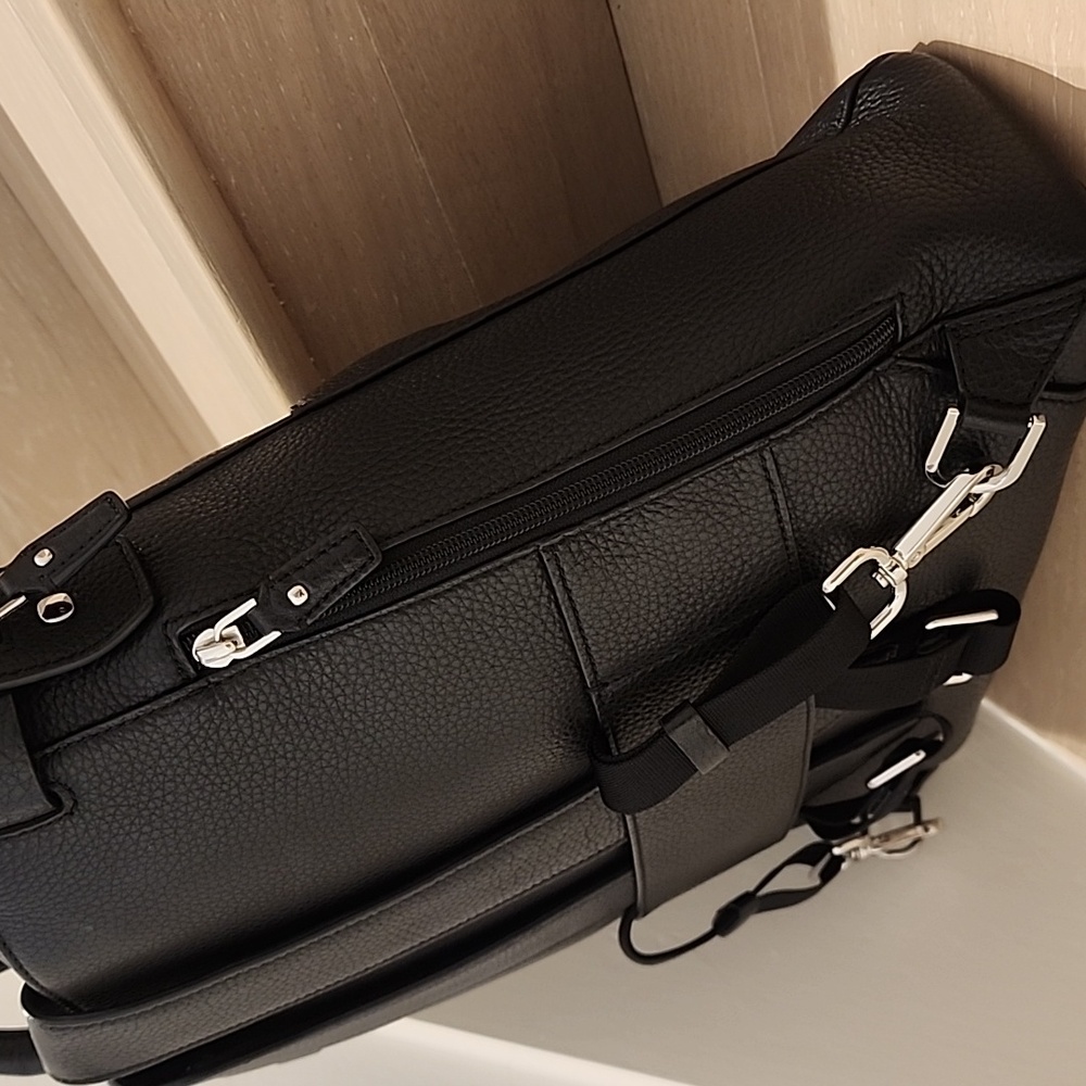 Tumi Stanton Safra Black Leather Convertible Backpack - Picture 10 of 16